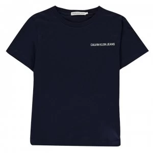 Image of Calvin Klein Junior Boys Chest Logo T Shirt - Peacoat