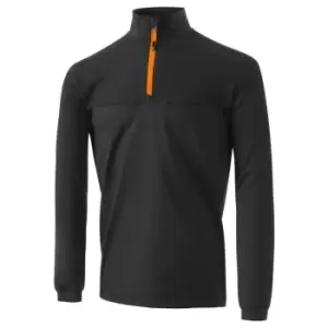 Image of ISLAND GREEN RIB YOKE ZIP TOP LAYER BLACK/TANGERINE Large