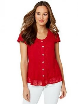 Image of Joe Browns Radiant Embroidered Blouse, Red Size M Women