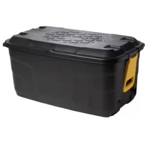 Image of Strata Heavy Duty Black 145L Plastic Stackable Nestable Storage Trunk