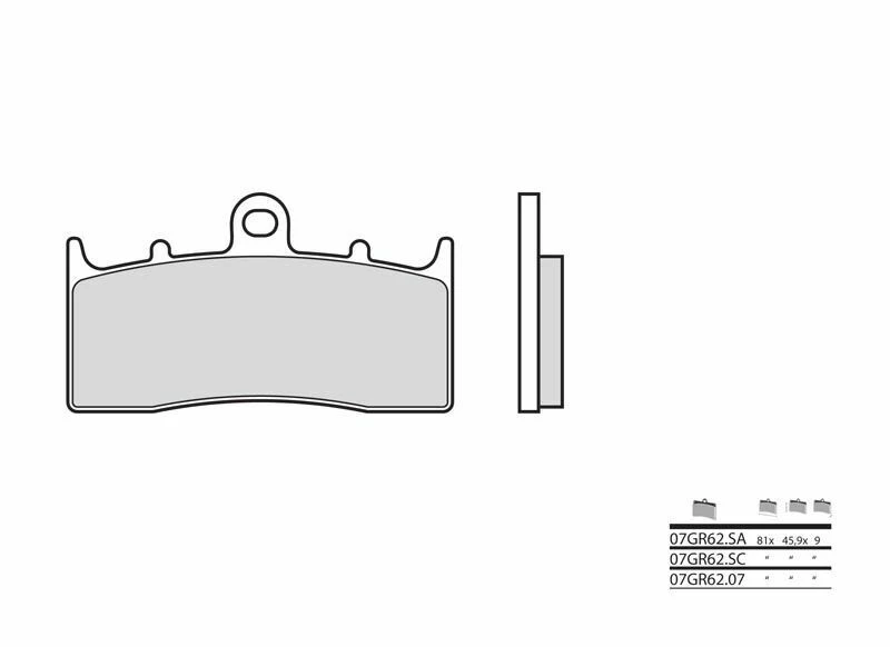 Image of Brembo S.p.A. Street Carbon Ceramic Brake pads - 07GR6207