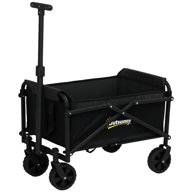Image of Outsunny Outsunny 41L Festival Trolley, 60kg Heavy Duty Folding Trolley Cart, Black - Black