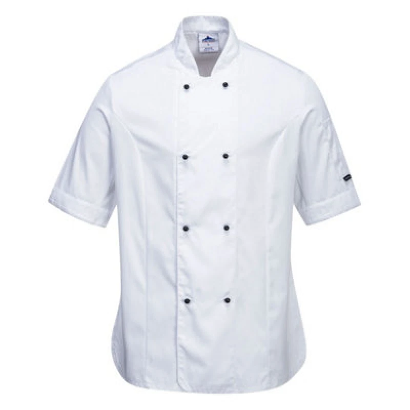 Image of Portwest Rachel Womens Chefs Short Sleeve Jacket C737WHRXXL Colour: White