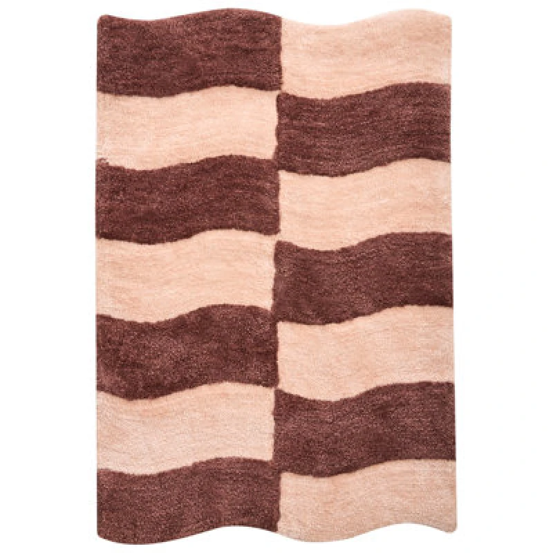 Image of Beliani Bath Mat Diwana Brown/ Beige 60 X 90 Cm