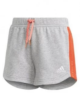 Image of Adidas Junior Girls Athletics Bold Short - Grey Red