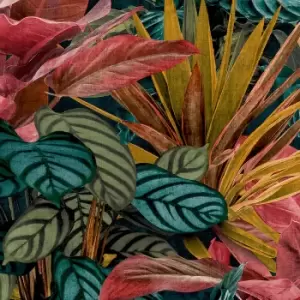 Image of Grandeco Tropical Vista Green Pink Wallpaper