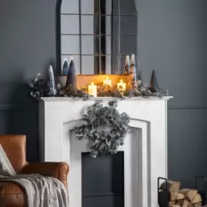 Image of Crossland Grove Seeded Eucalyptus Wreath With Cones D500Mm