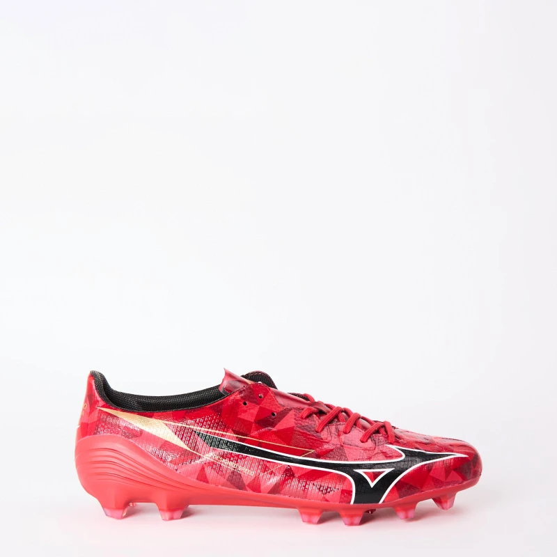 Image of Mizuno Alpha II Elite Adults Firm Ground Football Boots Red/Black/Gold male 8 (42)