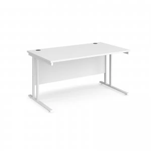Image of Maestro 25 WL Straight Desk 1400mm x 800mm - White Cantilever Frame w