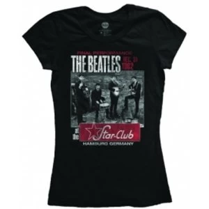 Image of The Beatles Star Club Ladies Black T Shirt: Medium