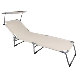Image of Sun Lounger Hawaii Beige Aluminium 195x60x30cm with Sun Shade