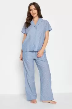 Image of Petite Dobby Spot Woven Pyjama Set