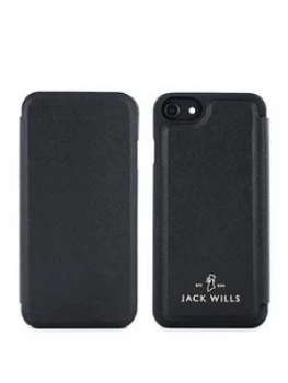Image of Jack Wills Apple iPhone 678 Folio Bayles Black Saffiano