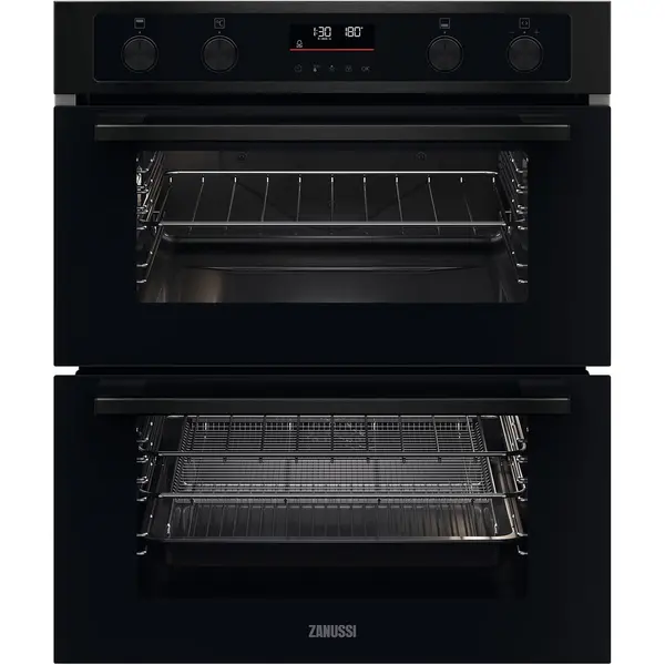 Image of Zanussi Series 40 AirFry ZPCNA7KN Built Under Electric Double Oven - Black - A Rated