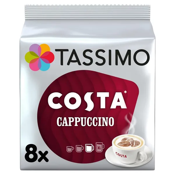 Image of Tassimo Costa Cappuccino Coffee 8 Pods