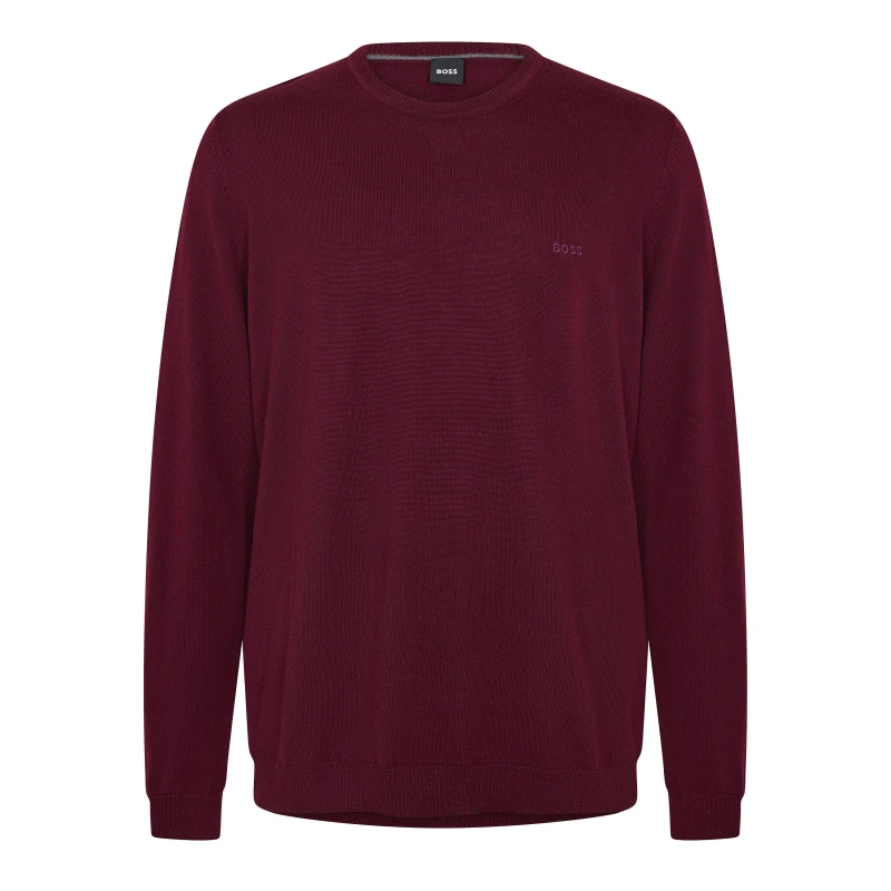 Image of Boss Mens Bagritte-E Crew Sweatshirt Dark Red male S