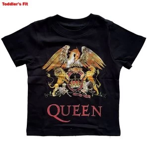 Image of Queen - Classic Crest Kids 3 Years T-Shirt - Black