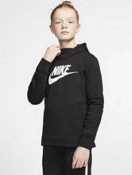 Image of Nike Sportswear Girls Hoodie - Black/White, Size XS, 6-8 Years, Women