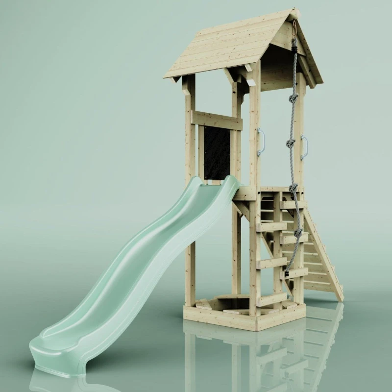 Image of OutdoorToys PolarPlay Tower Kids Wooden Climbing Frame - Yarin Sage in Beige Beige Unisex