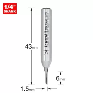 Image of Trend CRAFTPRO Single Flute Router Cutter 1.5mm 6mm 1/4"
