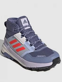 Image of adidas Kids Unisex Terrex Trailmaker Mid RAIN.RDY - Purple/Red, Purple/Red, Size 1