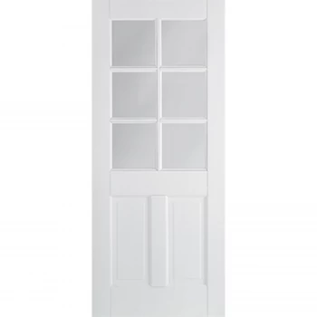 Image of Canterbury Internal Glazed Primed White 2 Panel 6 Lite Door - 762 x 1981mm