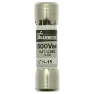 Image of Bussmann KTK-15 15A 600Vac Fast Acting Limitron Series Fuse