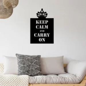 Image of Keep Calm And Carry On Black Decorative Metal Wall Accessory