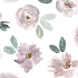 Image of Superfresco Easy Cleo Pink & White Floral Smooth Wallpaper