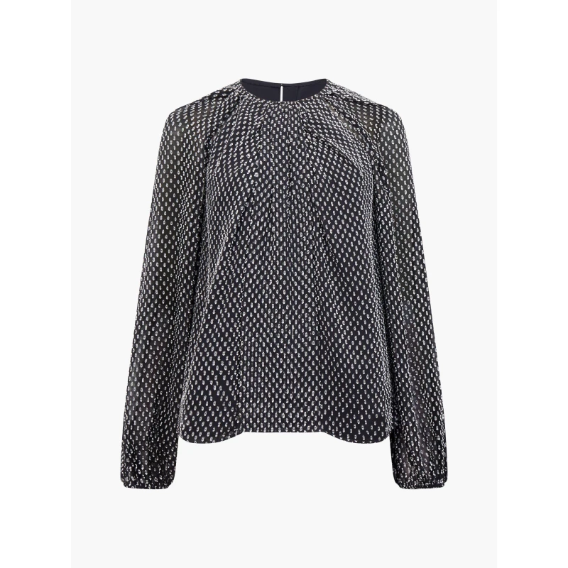 Image of French Connection Womens FC Stacey Long Sleeve Blouse Black female 8 (XS)