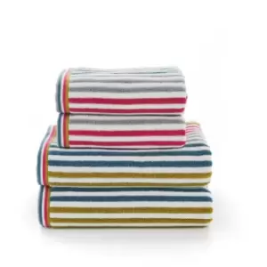 Image of Deyongs Hanover Stripe Towels Magenta - Bath, Cotton, Striped - Multi