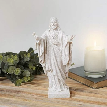 Image of Faith & Hope Stone Finish Figurine - Sacred Heart Jesus