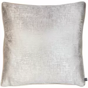 Image of Prestigious Textiles - Cinder Metallic Jacquard Piped Edge Cushion Cover, Pumice, 55 x 55 Cm