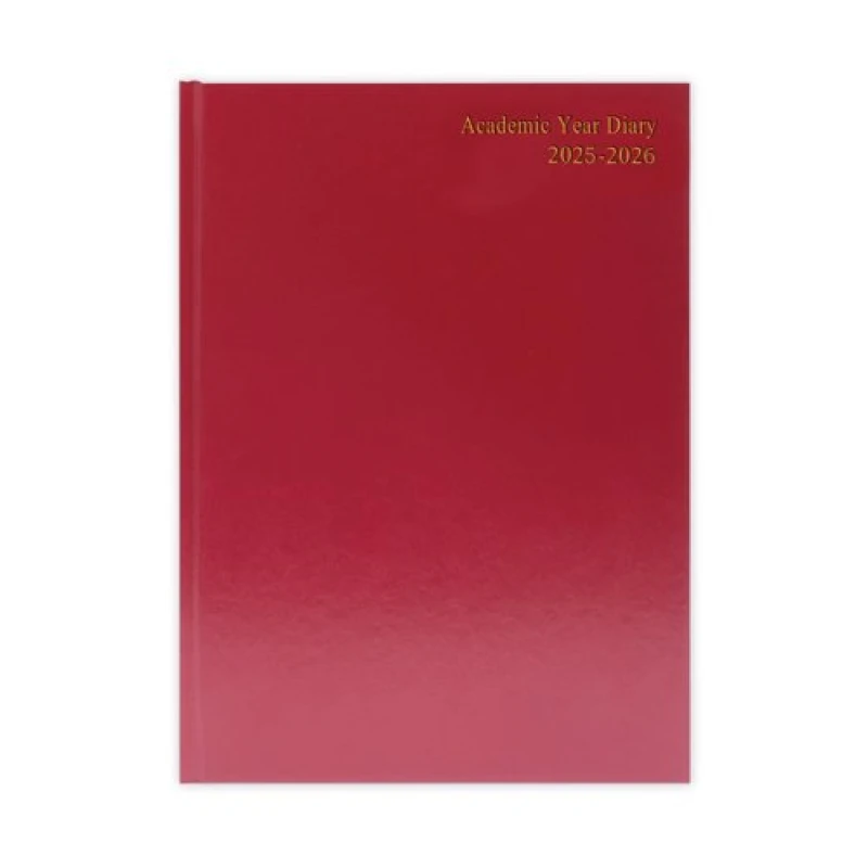 Image of 5 Star Academic Diary Day Per Page A5 Burgundy 2025-2026 KF1A5ABG25