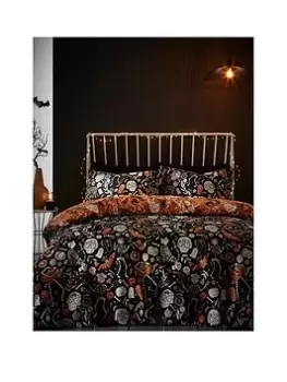 Image of Bedlam Halloween Day Of The Dead Glow In The Dark Single Duvet Cover Set