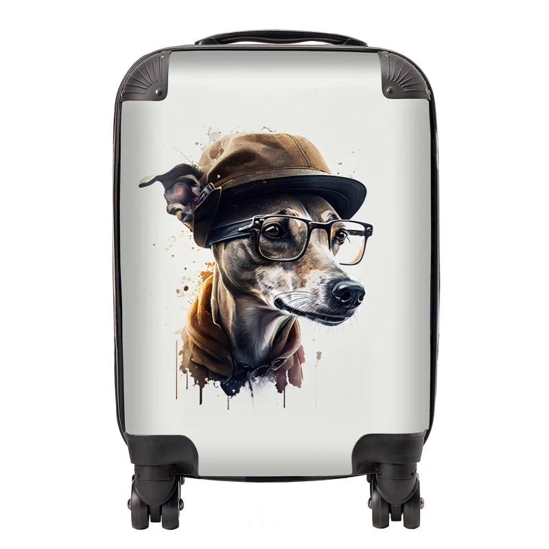 Image of Warren Reed Designer Whippet Dog Splashart Suitcase - Medium