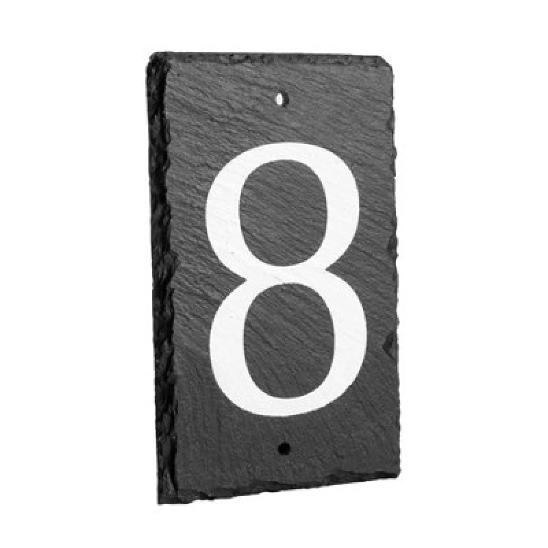 Image of Nicola Spring Slate House Sign - 9 X 14.5Cm - Number 8