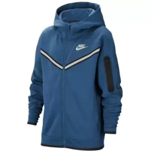 Image of Nike Sportswear Tech Fleece Big Kids (Boys') Full-Zip Hoodie - Blue