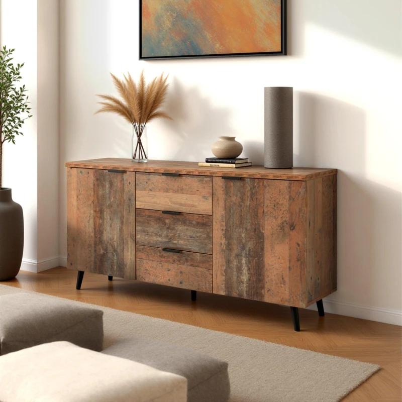 Image of Urban Meuble Rustic Wood Chest Bedroom Storage Durable Design Brown unisex One Size