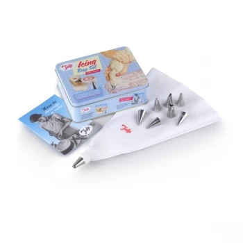 Image of Tala Icing Bag Set in Tin, with 8 Nozzles & Icing Booklet