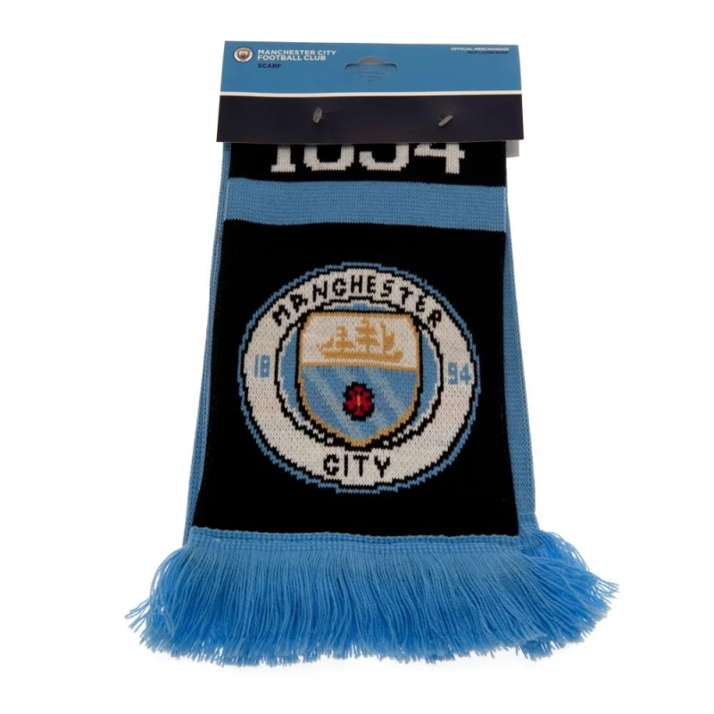 Image of Manchester City F.C. Mens Manchester City FC Scarf in Light Blue Light Blue Male One Size