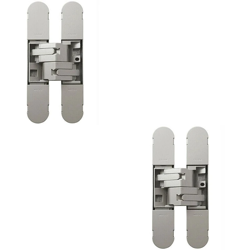 Image of Loops 2x 160 x 32mm Concealed Heavy Duty Hinge Fits Unrebated Doors Champagne Multi
