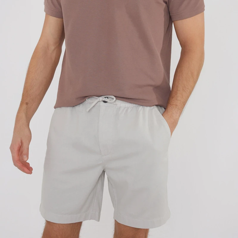Image of Threadbare 'Lent' Cotton Lyocell Jogger Style Shorts Off White