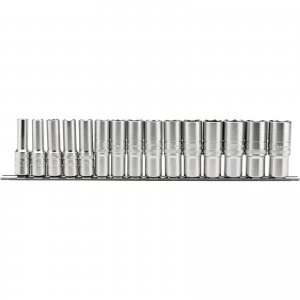 Image of Draper 15 Piece 1/2" Drive Deep Socket Set on Rail 1/2"