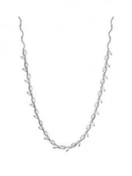 Image of Jon Richard Jon Richard Bridal Pave Wave Leaf Collar Necklace