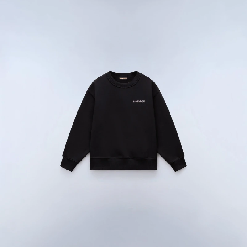 Image of Napapijri Back Print Crew Sweatshirt Juniors Black Beaut 941 male 16Y