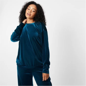 Image of Biba BIBA Velour Batwing Sweatshirt - Teal