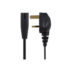 Image of Maplin Power Lead IEC C7 Fig 8 2 pin plug to UK 3 pin plug 2m 3amp