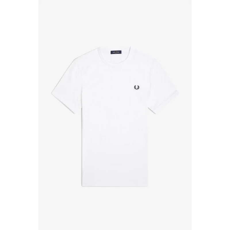 Image of Fred Perry Ringer T-Shirt White 100 male M
