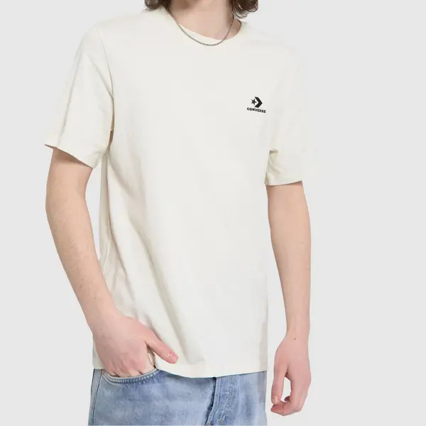 Image of Converse go to embroidered star t-shirt in stone Stone Sml